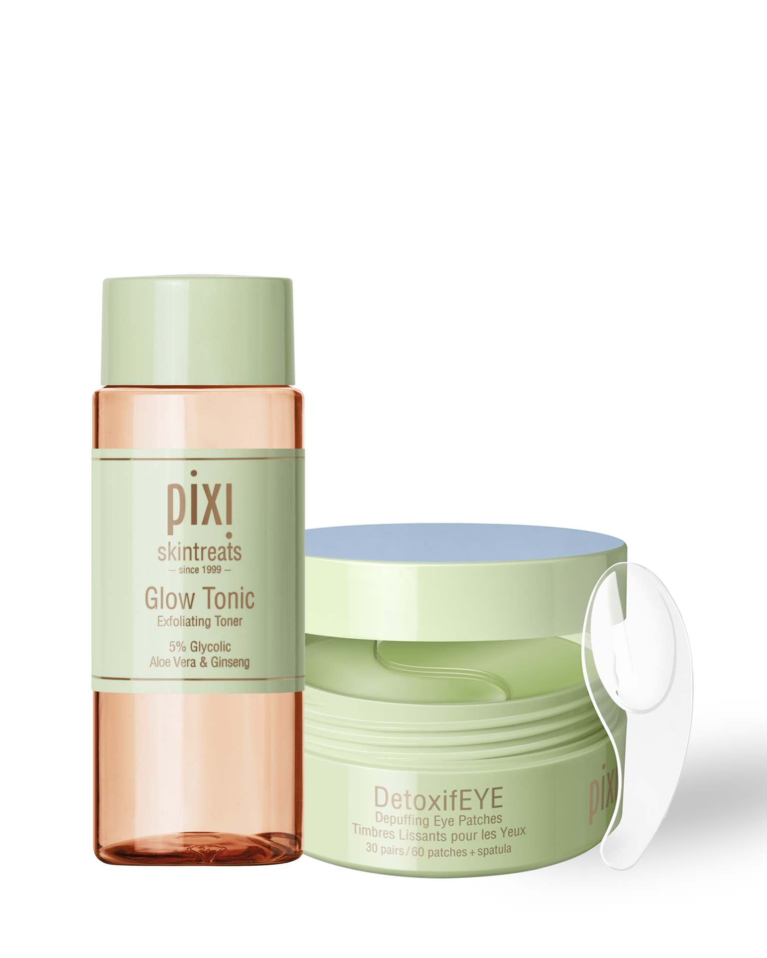 Pixi Glow & Depuff Duo (DetoxifEYE Eye Patches + Glow Tonic 100ml)